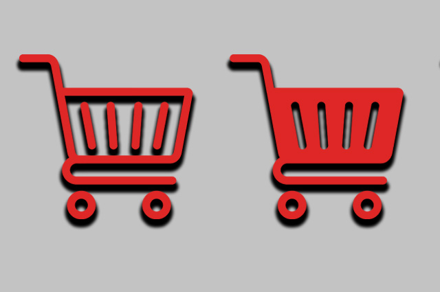 two red shopping cart graphics